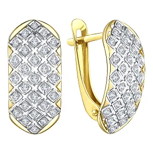 Серьги из желтого золота с бриллиантами