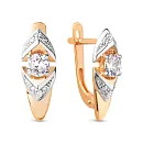 Серьги из красного золота с фианитами
