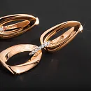 Серьги из красного золота с фианитами