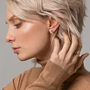 Серьги из красного золота с фианитами