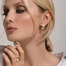 Серьги из красного золота с фианитами