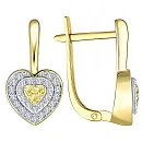 Серьги из желтого золота с бриллиантами