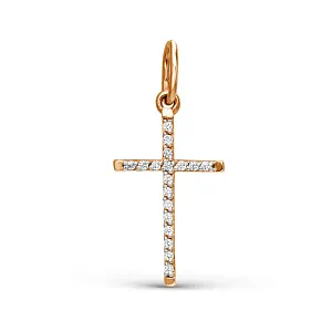 Подвеска из красного золота с фианитами