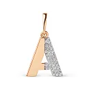 Подвеска из красного золота с фианитами