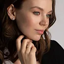 Серьги пусеты из красного золота с фианитами