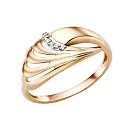 Кольцо из красного золота с фианитами