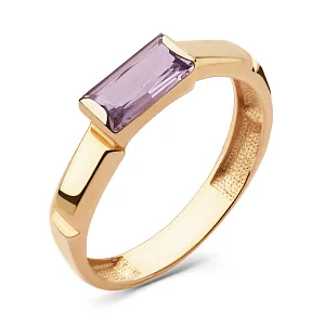 Кольцо из красного золота с аметистом