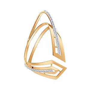 Подвеска из красного золота с фианитами