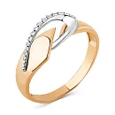 Кольцо из красного золота с фианитами