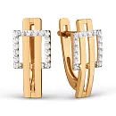 Серьги из красного золота с фианитами