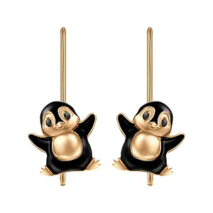 Серьги детские из красного золота