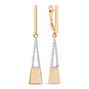 Серьги из красного золота с фианитами