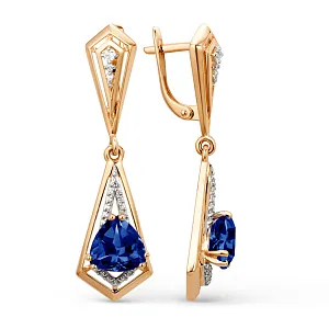 Серьги из красного золота с корундами