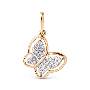 Подвеска из красного золота с фианитами