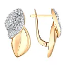 Серьги из красного золота с фианитами