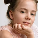 Серьги из красного золота с фианитами