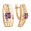 Серьги из красного золота с аметистами
