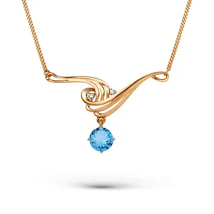 Колье из красного золота с swiss топазом