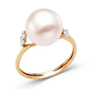 Кольцо из красного золота с фианитами