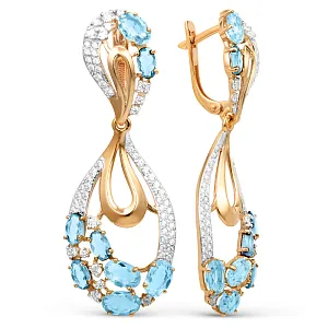 Серьги из красного золота с топазами