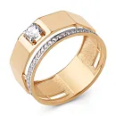 Кольцо из красного золота с фианитами