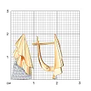 Серьги из красного золота с фианитами