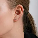 Серьги каффы из красного золота с фианитами