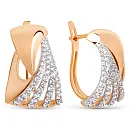 Серьги из красного золота с фианитами