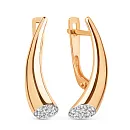 Серьги из красного золота с фианитами