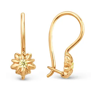 Серьги детские из красного золота