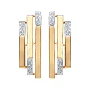 Серьги из красного золота с фианитами