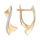 Серьги из красного золота с фианитами