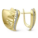 Серьги из желтого золота с фианитами