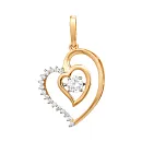 Подвеска из красного золота с фианитами