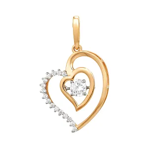 Подвеска из красного золота с фианитами