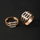 Кольцо из красного золота с фианитами