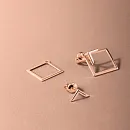 Серьги пусеты из красного золота