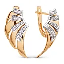 Серьги из красного золота с фианитами