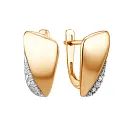 Серьги из красного золота с фианитами