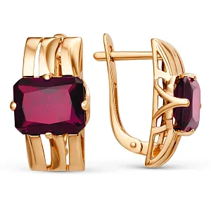 Серьги из красного золота с корундами