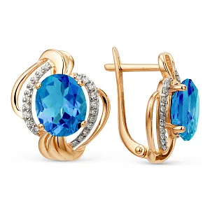 Серьги из красного золота с swiss топазами