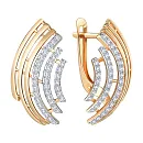 Серьги из красного золота с фианитами