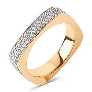 Кольцо из красного золота с фианитами