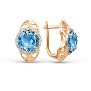 Серьги из красного золота с swiss топазами