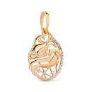 Подвеска из красного золота с фианитами