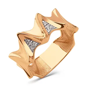 Кольцо из красного золота с фианитами