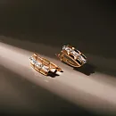 Серьги из красного золота с фианитами