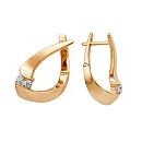 Серьги из красного золота с фианитами