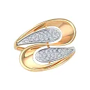 Кольцо из красного золота с фианитами