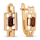 Серьги из красного золота с гранатами